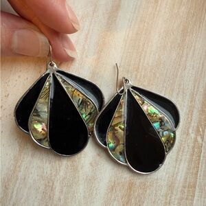 Elegant Black and Silver Earrings